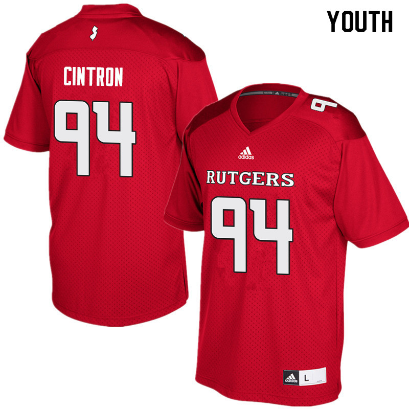 Youth #94 Michael Cintron Rutgers Scarlet Knights College Football Jerseys Sale-Red